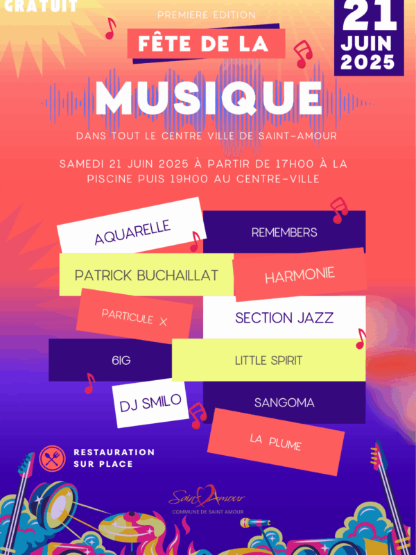 Affiche Fête de la Musique - Saint-Amour