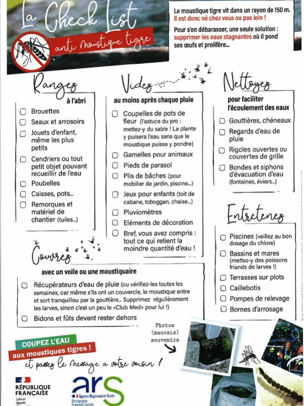 Check List Moustique tigre