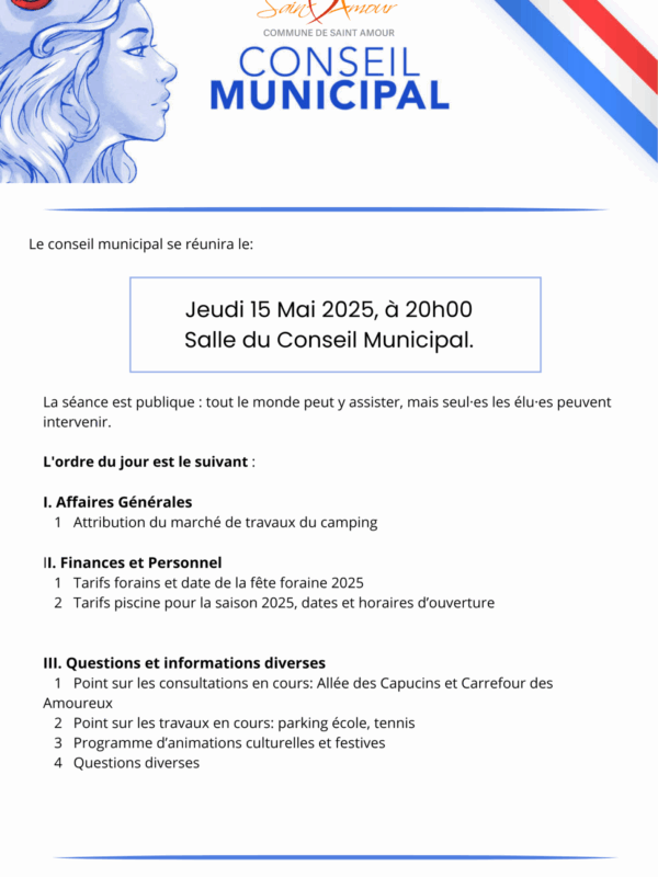 Conseil Municipal - 15 Mai