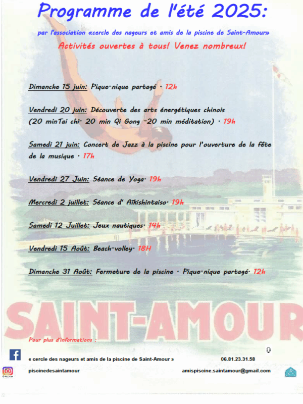 Piscine - Programme été Association