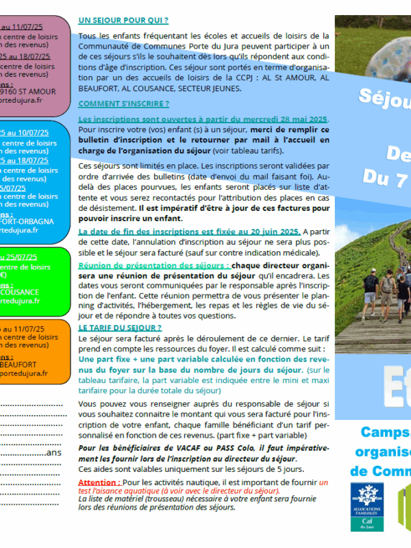 Plaquette camp CCPJ
