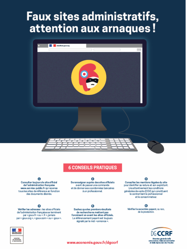 faux sites affiche